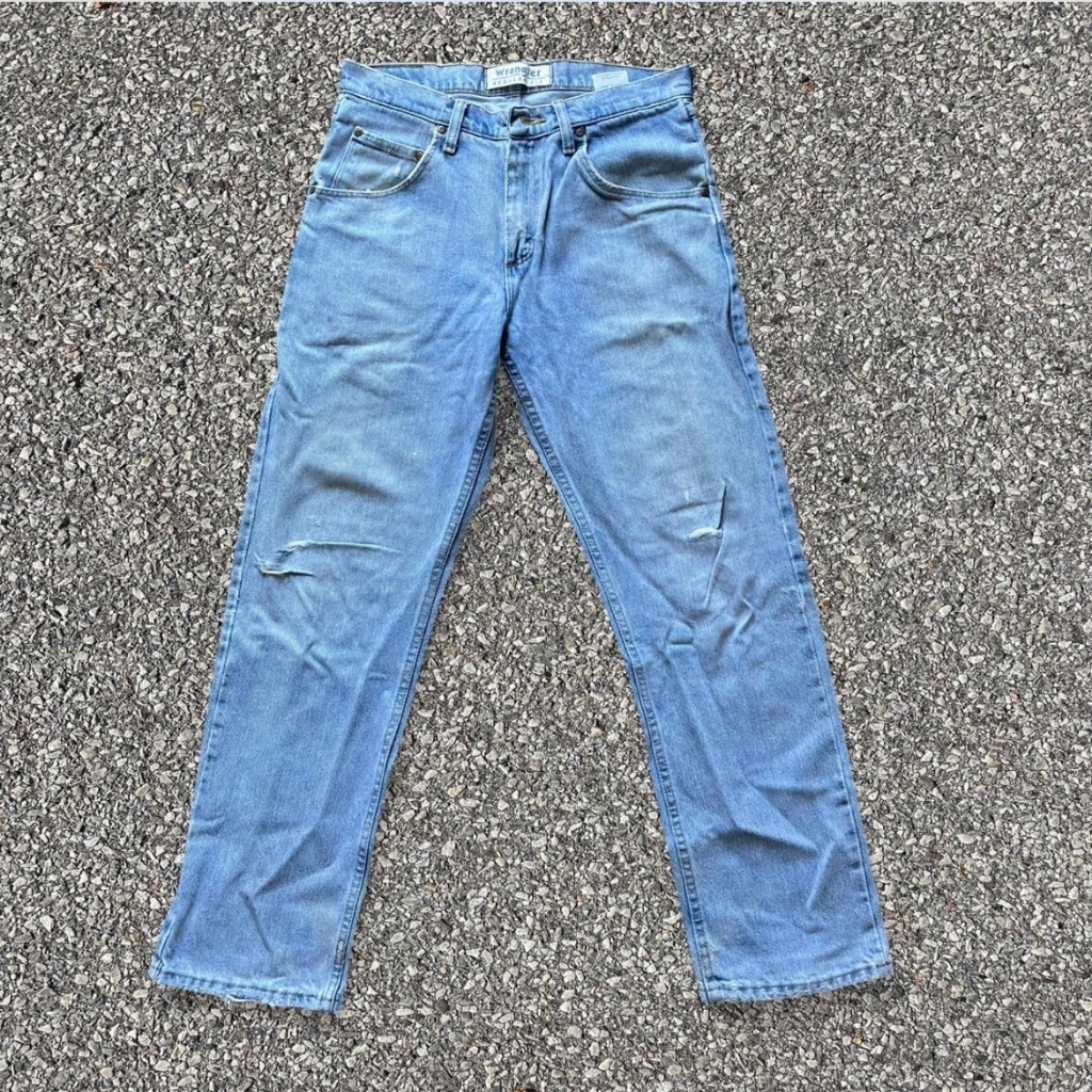 Vintage Wrangler Men's Regular Fit Jeans Light Blue 30x30 Cotton Wro02md #90ssty